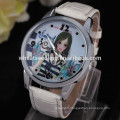 Stylish leather strap latest girls watches